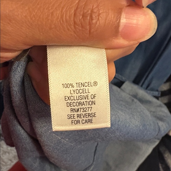 Vera Wang Denim Sleeveless Shirt Dress - Picture 8 of 9